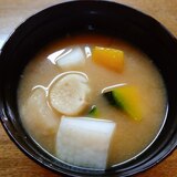 上天ぷらと南瓜とお麩の味噌汁